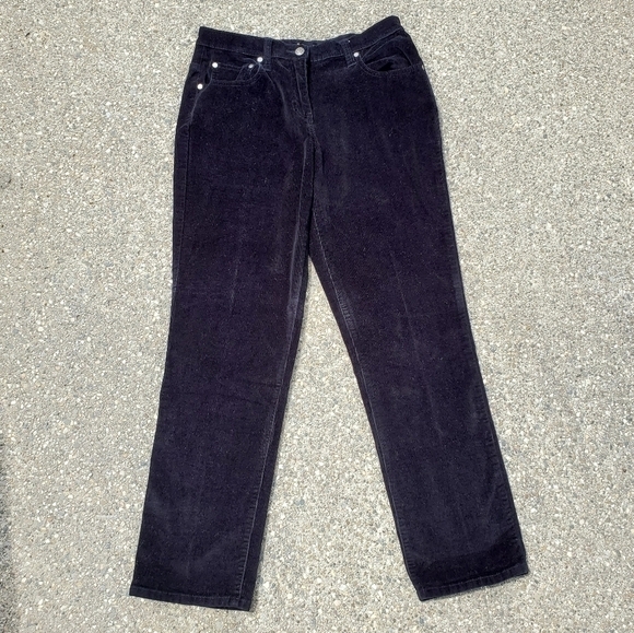 BLACK Cotton Corduroys Size 10 Relaxed Fit - Picture 1 of 6